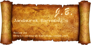 Jandaurek Barnabás névjegykártya